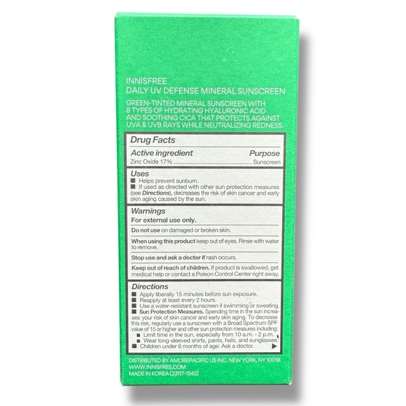 Innisfree Daily UV Defense Mineral Sunscreen SPF 45 - 1.69 Fl Oz - EXP: 3/26 - Picture 13 of 15